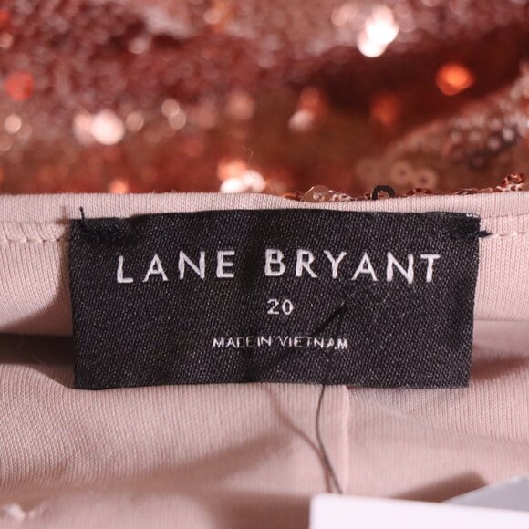 Lane Bryant Surplice Pleat-Waist Sequin Dress, rose gold champagne sequin, 20 - Picture 5 of 12